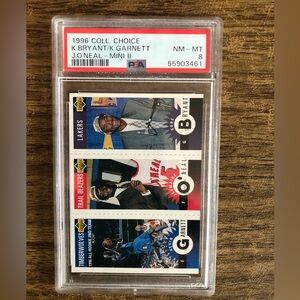 1996 Upper Deck Collectors Choice Garnett/O’Neal/Bryant Mini II PSA 8 NM-MT
